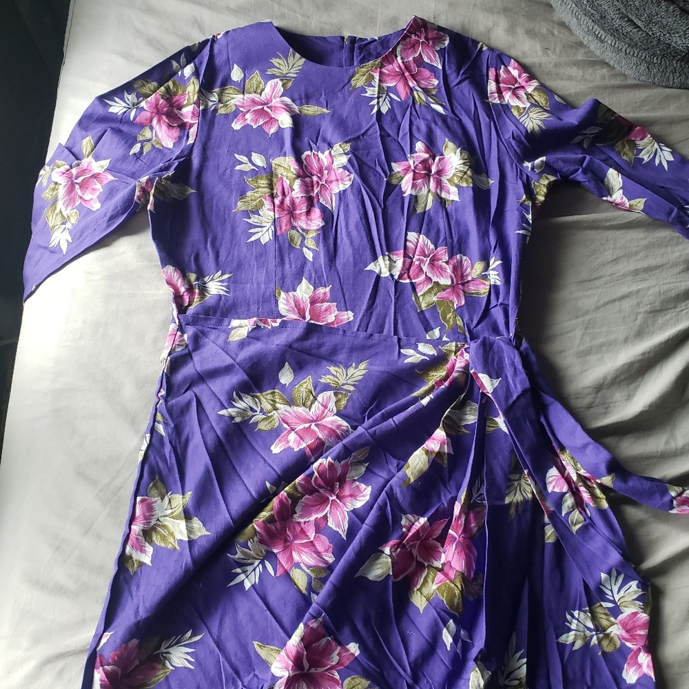 Vintage Faux-Wrap Dress